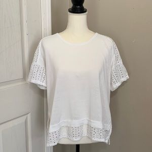 Madewell White Eyelet Top